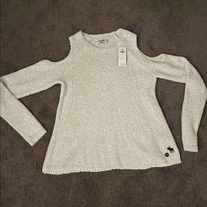 White cold shoulder sweater . Brand new . Smoke free home